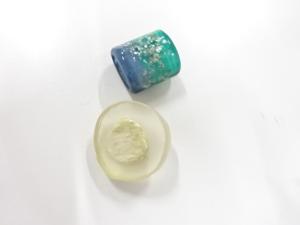 アンティーク　ガラス・樹脂　帯留め　2個セット